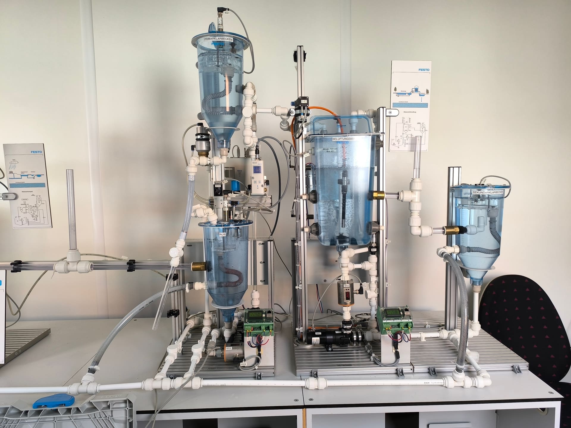 Front view of the Schwammstation test system
